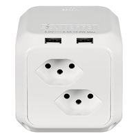 Presa multipla CUBE 8xT13 + 2xUSB-A 12W 1.5m con microfusibile integrato bi