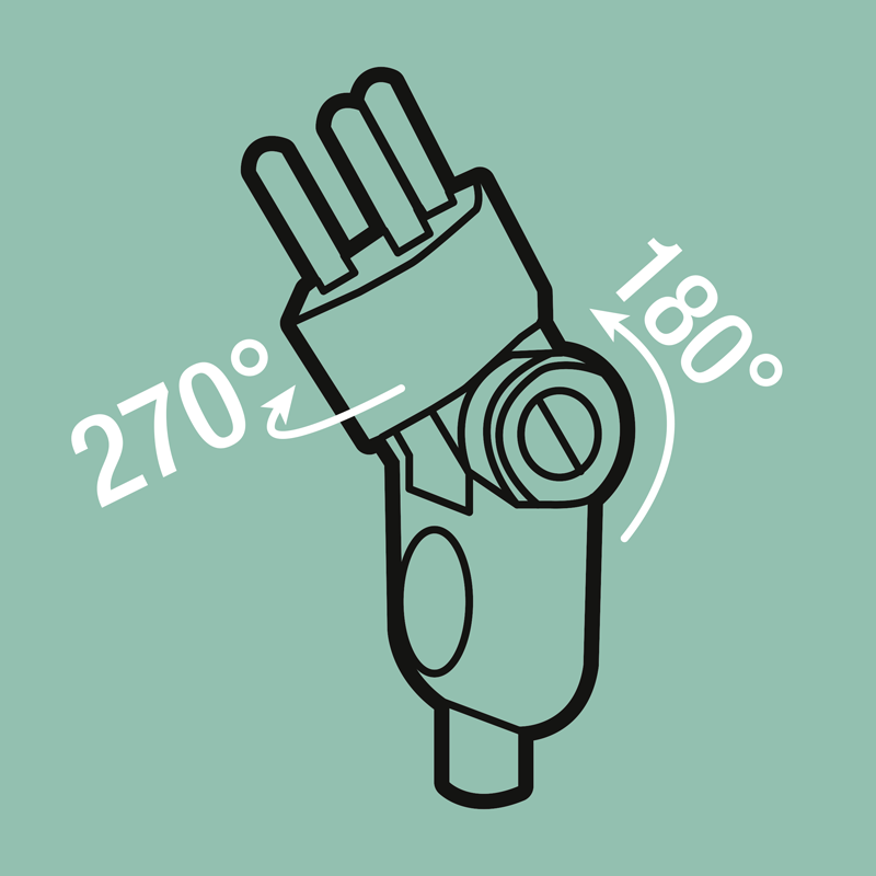Rallonge électrique et fiche pliante Td 3G1.0mm² 1m T12-T13 IP20 bl