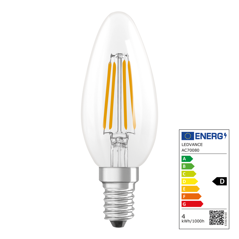 Osram LED Star Retrofit Classic B E14 240V 3.4W 470lm WW