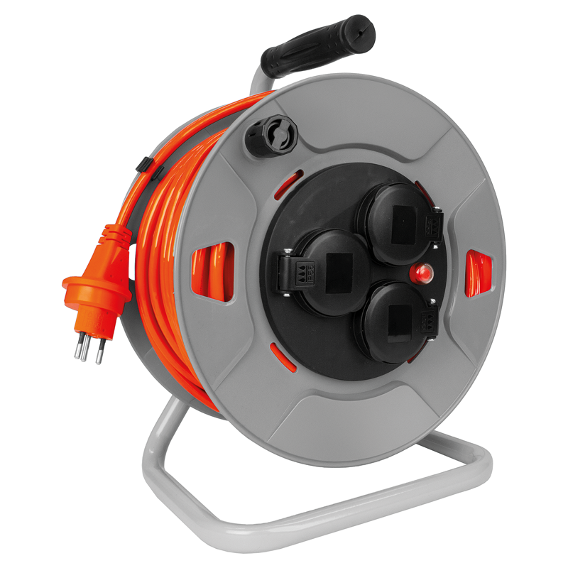 Avvolgicavo in plastica 3xT13 IP55 SteffenFLEX PUR 3x1mm² 40m gr/nr