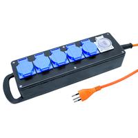 Steckdosenleiste GUMMI 5xT13 PUR 3x1.5mm2 3m mit Überstromschutzsch. IP21 sw/bl