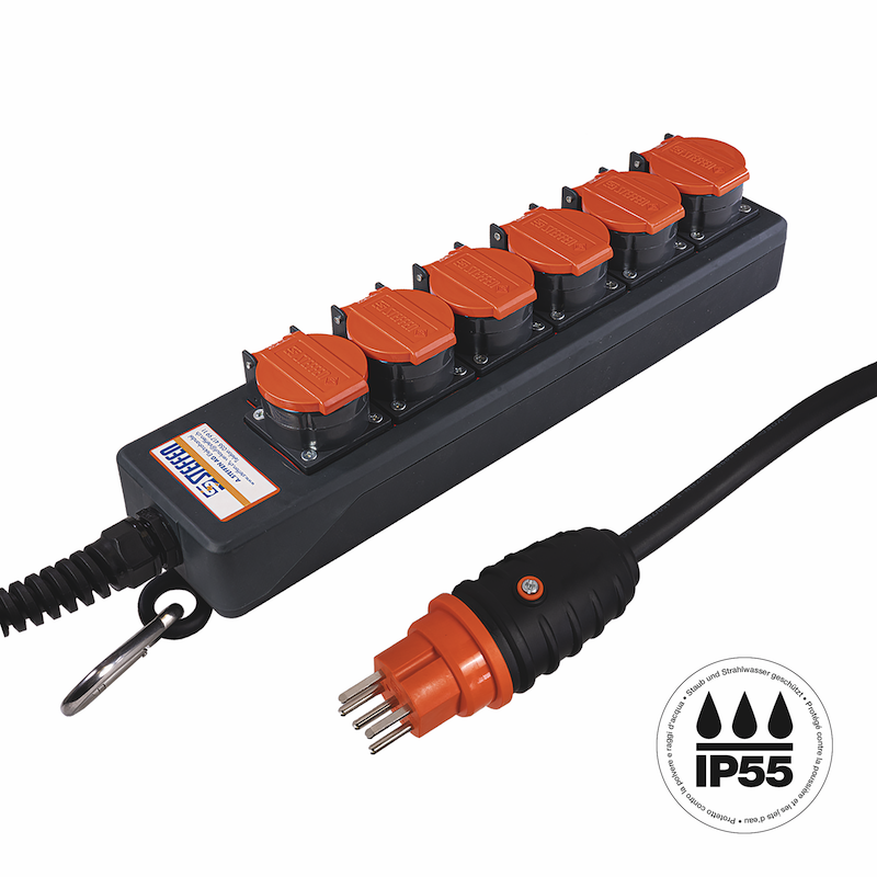 Steckdosenleiste PROFESSIONAL 6xT15 GdV 5x1.5mm2 5m IP55 sw/or