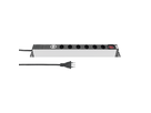 ALU MODULAR SILVER Multiprise 6xT13 3m avec filtre et interrupteur ar/nr