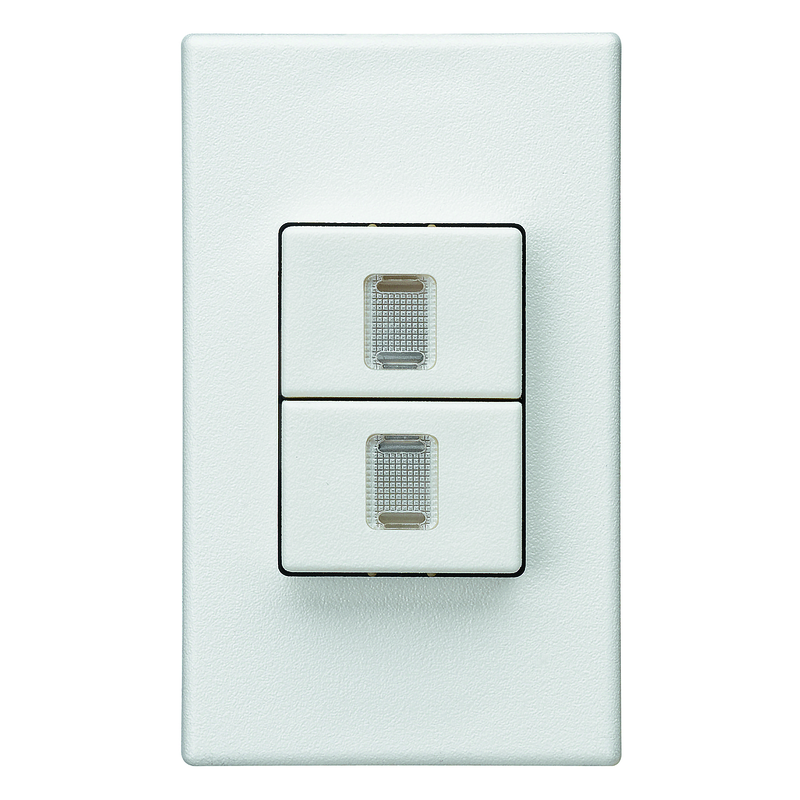 FLF Doppel-Druckschalter Schema 1 (3+3), 2xbeleuchtet weiss