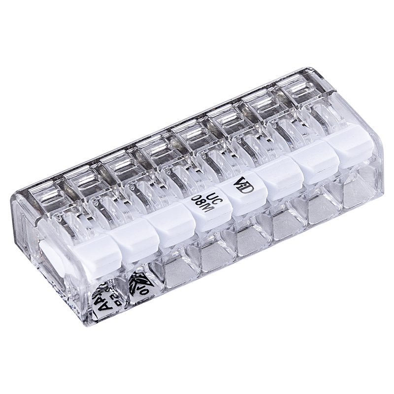 Borne à enficher mini avec levier 0.2-2.5mm2 8 pôles, 5 pcs.