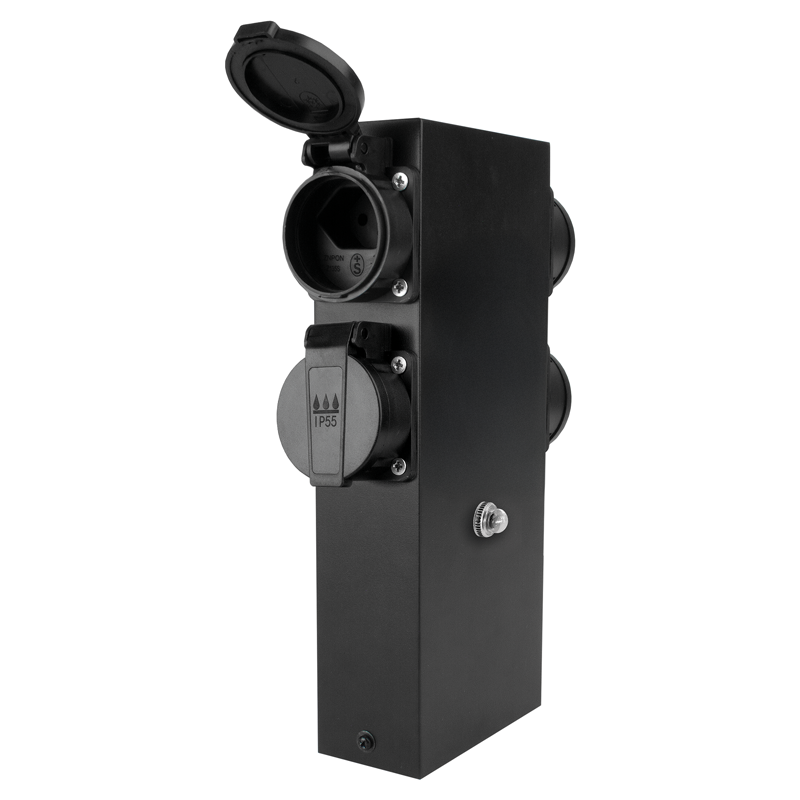 GardenLine Steckdosensäule 4xT13 IP55 mit Überstromschutzschalter