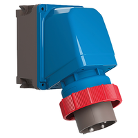 CEE 65° Wand-Stecker 125/4 400V 6h vernickelt