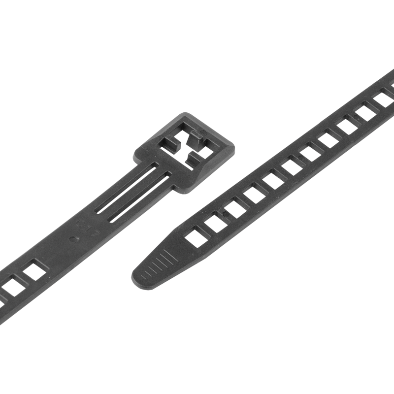 Attaches-câbles noire 140mm x 9.0mm détachable, Pack à 100 pcs.