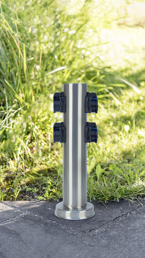 GardenLine colonne d'énergie Inox avec 4xT13 IP55