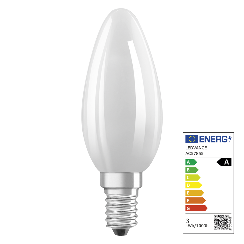 Osram LED Classic B E14 240V 2.2W 470lm WW