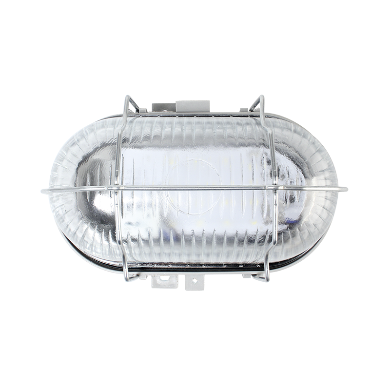 WORKLIGHT LED oval Wandleuchte mit Schutzgitter 8W