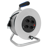 Avvolgicavo in metallo 4xT13 Td 3x1mm² 25m grigio/nero