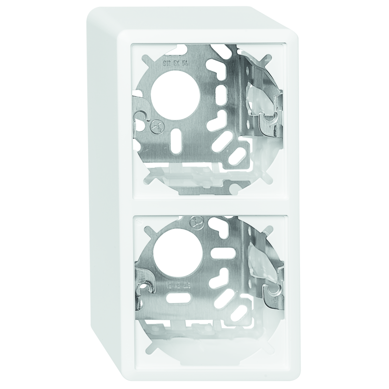 EDIZIOdue Cadre de recouvrement app. DOUBLE avec étrier de fixation H=54mm bl
