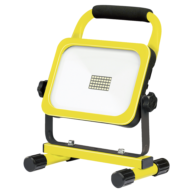 WORKLIGHT LED Akku-Strahler 30W mit Traggriff und Standfuss, gelb