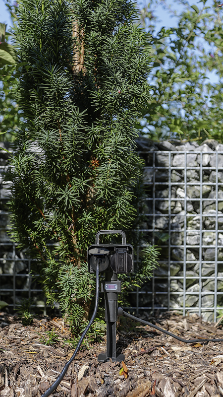 Prises de jardin GardenLine 2xT13 avec disjoncteur de surintensité 3m