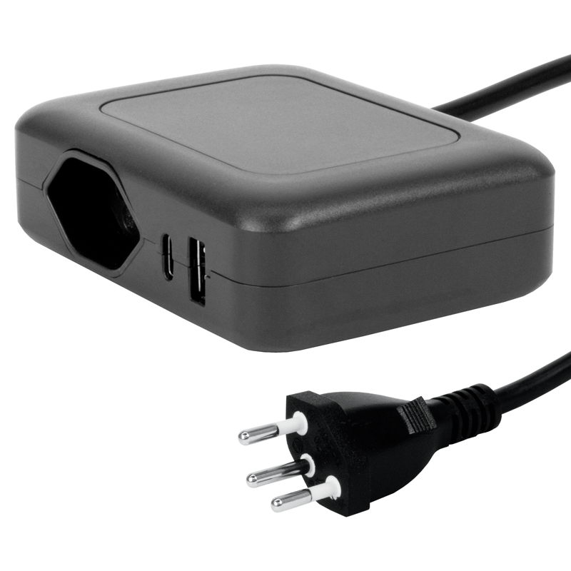 Stazione di ricarica IQ 1xT13 + 1xUSB-A 36W + 1xUSB-C PD 45W + QI 1W 1.5m ant