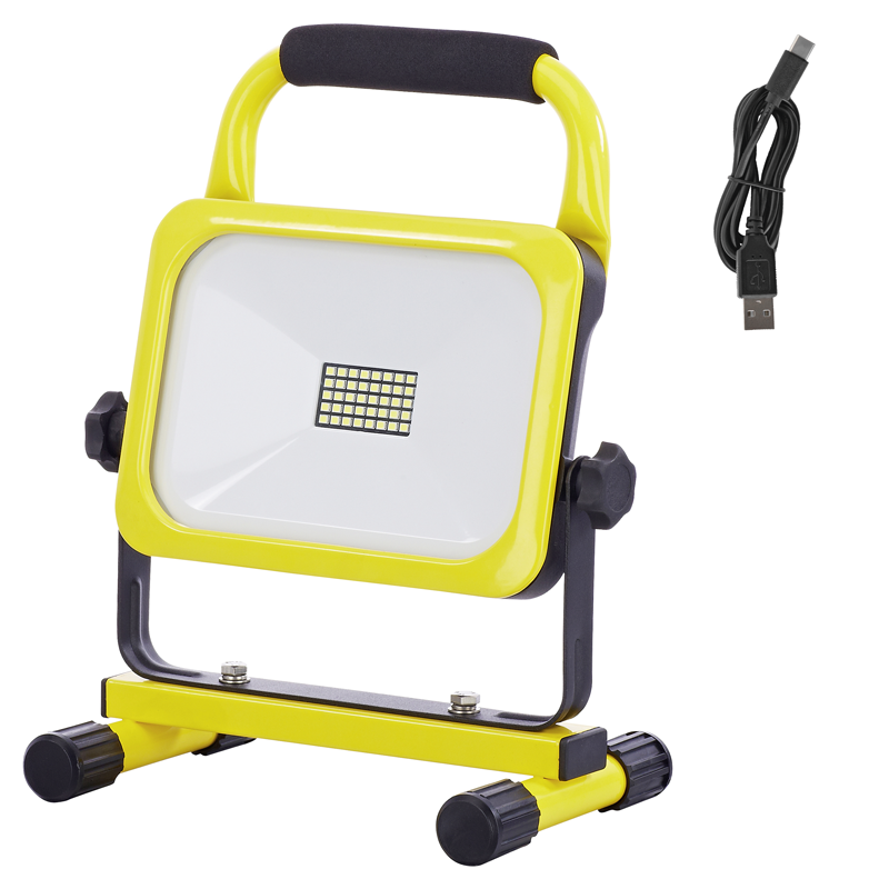 WORKLIGHT Proiettore LED a batteria 20W con maniglia di transporto e supporto