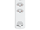 Steckdosenleiste POWER EASY 6xT13 + 1xUSB-A + 1xUSB-C PD 1.5m mit Schalter ws