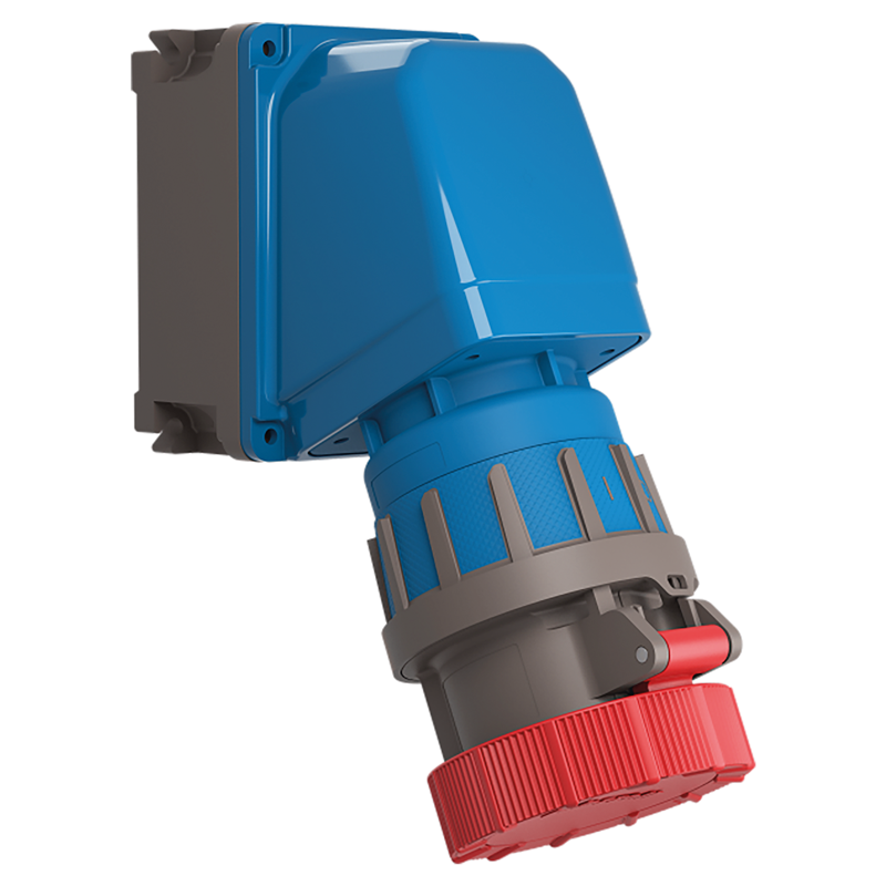 CEE Rotor 65° Wand-Steckdose 63/5 400V 6h vernickelt