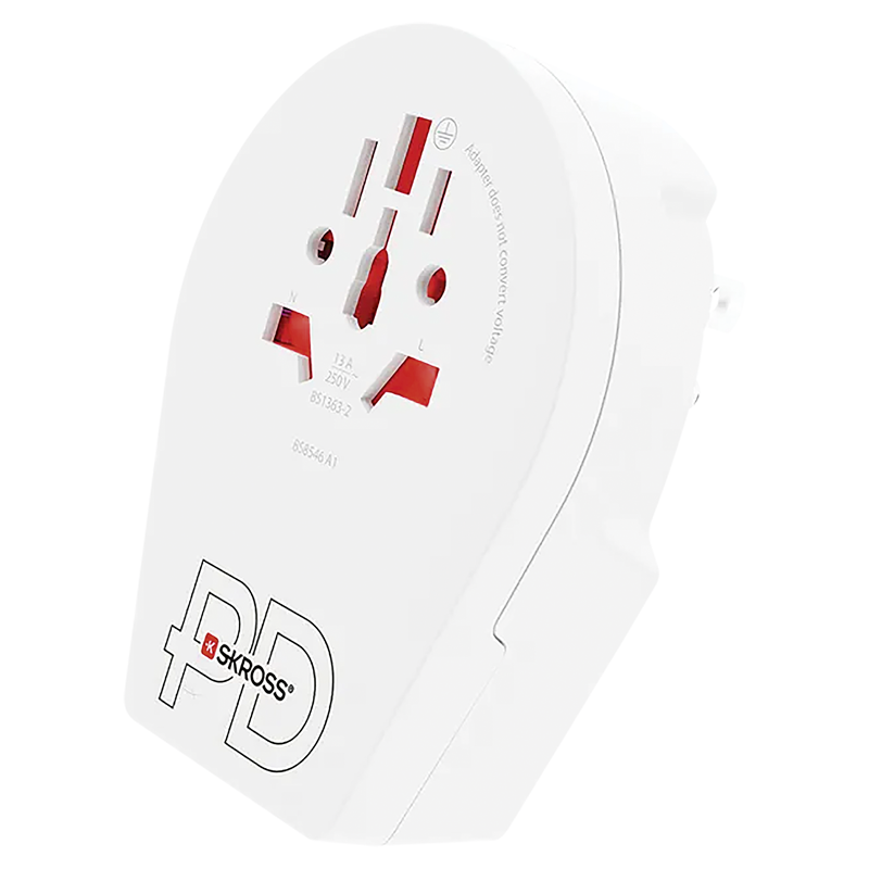SKROSS Adaptateur de voyage Monde - USA + 1xUSB-C 3 pôles max. 15A bl