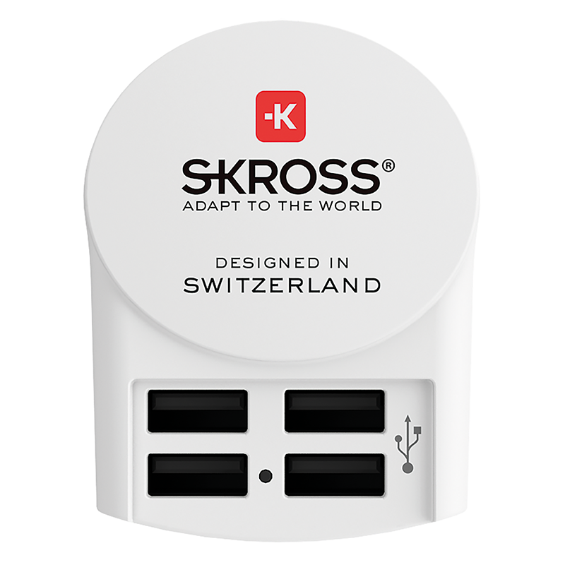 SKROSS Adaptateur de charge 4xUSB-A max. 5V/4.8A bl