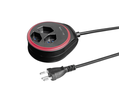 Steckdosenleiste DISC 3xT13 + 2xUSB-A 1.5m mit Schalter sw/rt