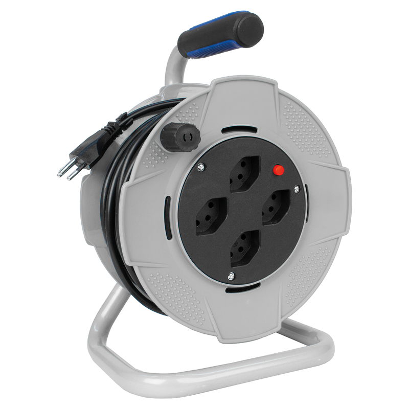 Avvolgicavo in plastica 4xT13 Td 3x1mm² 20m grigio/nero