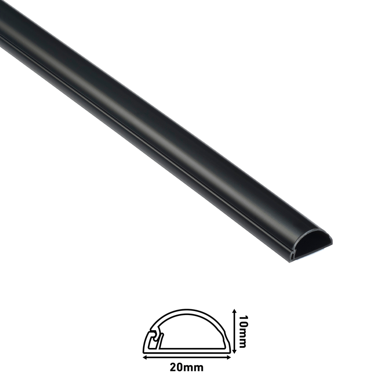 D-Line Kabelkanal halbrund 20x10mm 2m schwarz