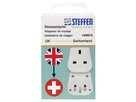 Reiseadapter UK - Schweiz 3-polig max. 10A mit Sicherung ws