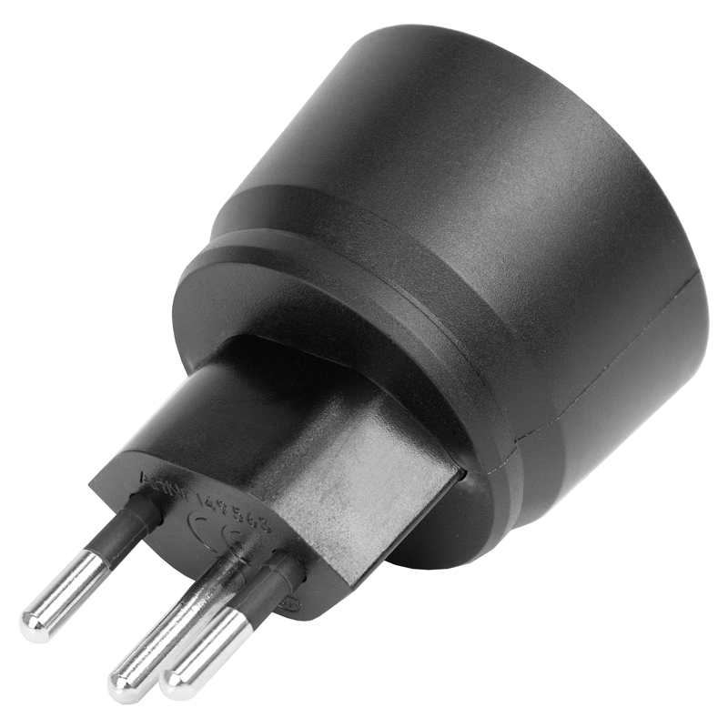 FIX Adapter Deutschland CEE7/7 - Schweiz T12 3-polig sw VPE 100 Stk.