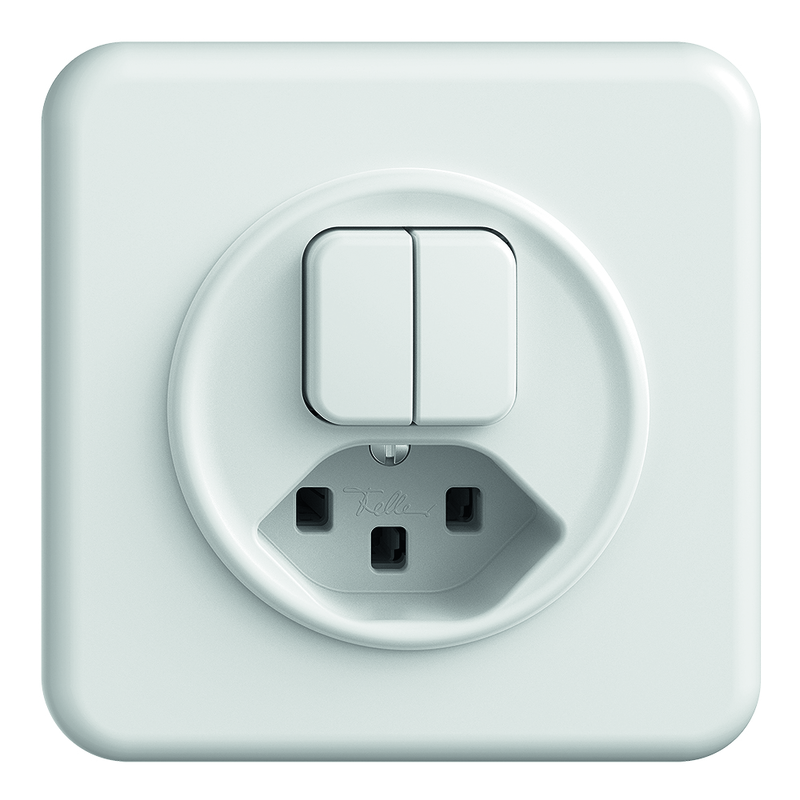 UP piccola combinazione non illuminato con interruttore doppio e T23 bianco