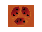FLF Prise 3xT23 (16A/250V) avec bornes à fiche Gr.1 or