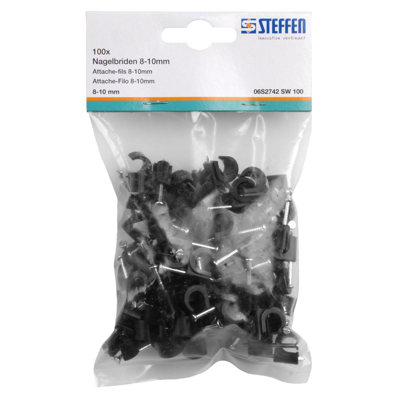 Attache-Filo 8-10mm nero 100 pz.