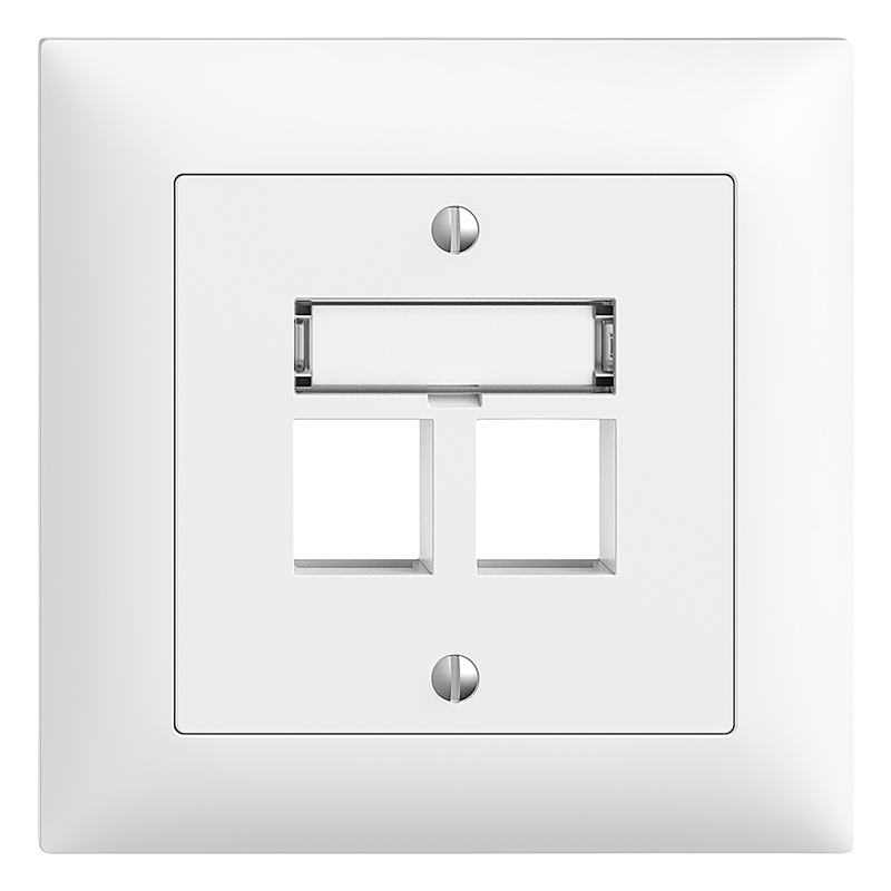 EDIZIOdue Set de recouvrement à enc. 2xRJ45 avec encart en papier bl