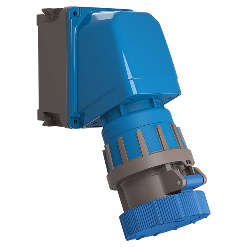 CEE Rotor 65° Wand-Steckdose 16/3 230V 6h vernickelt