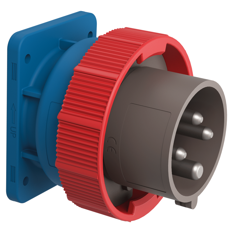 CEE Wand-Stecker 32/4 400V 6h vernickelt