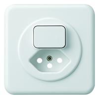 BASICO UP-Abdeckplatte Kleinkombination Druckschalter/1xT13 ws