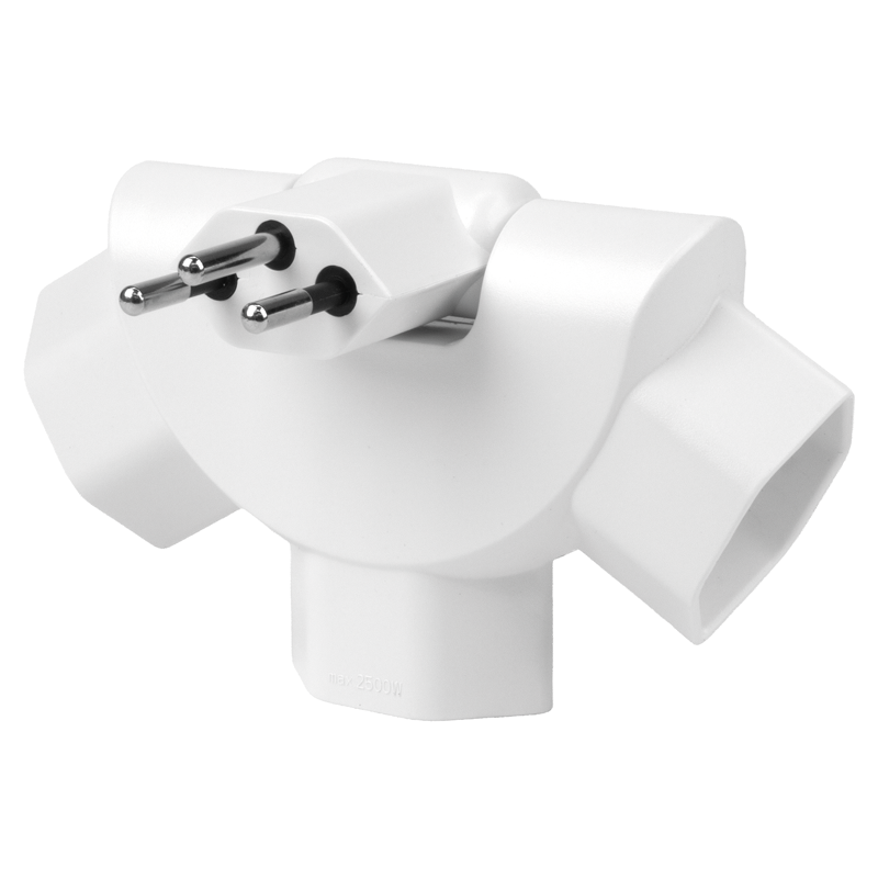 Mehrfachadapter PEACOCK 3xT13 kippbar 180° ws