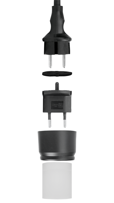 FIX Adapter Deutschland CEE7/17 - Schweiz T11 2-polig sw VPE 100 Stk.