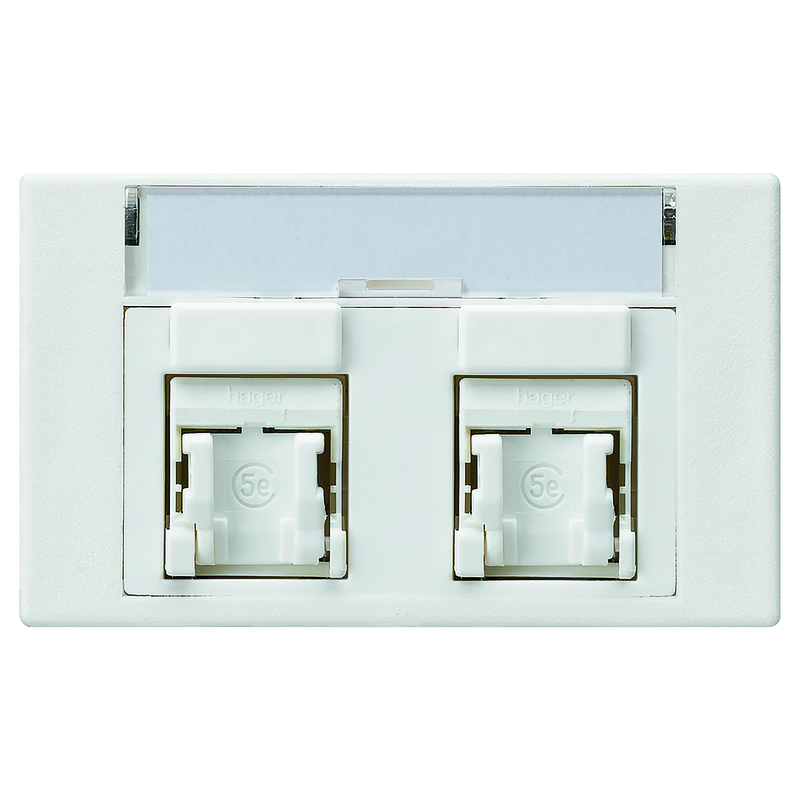 FLF Presa 2xRJ45 (CAT 5e) non schermato Gr.1 bi
