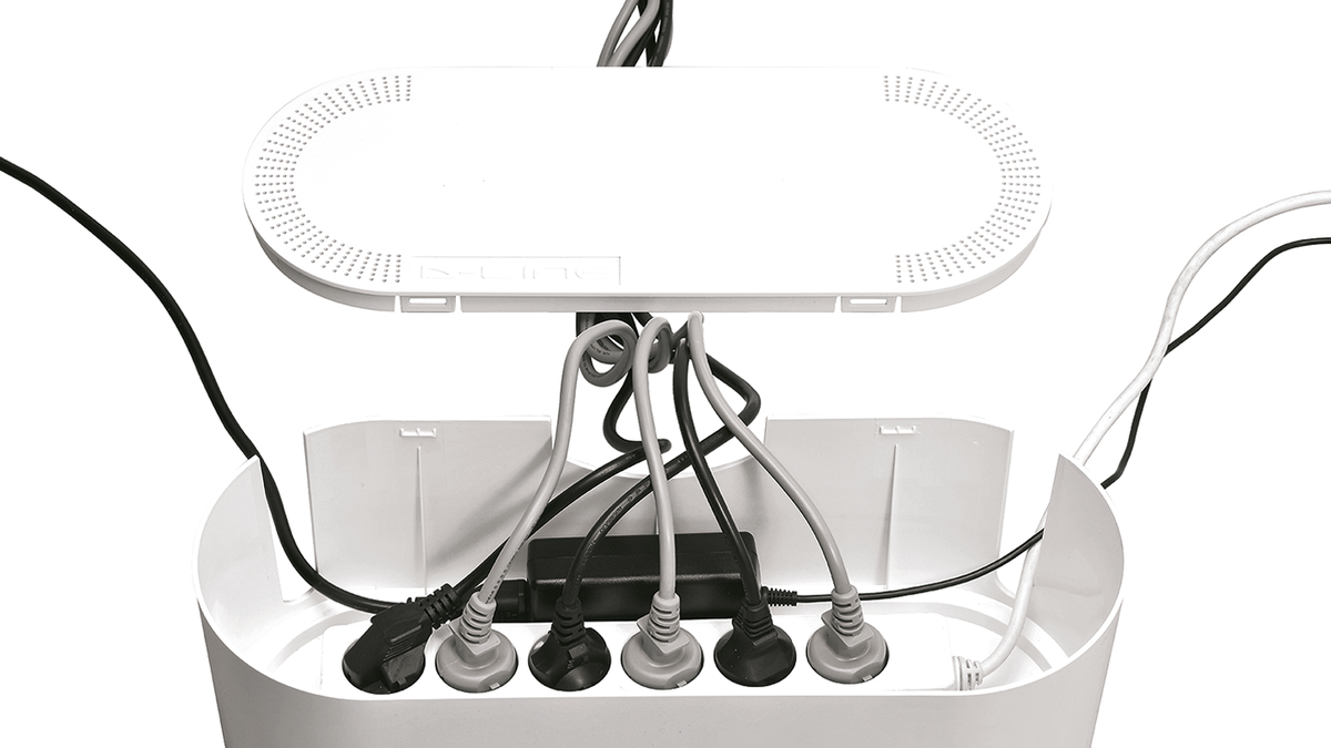 D-Line Gestione dei cavi Design Box bianco 410x165x135mm