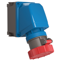 CEE 65° Wand-Steckdose 63/4 400V 6h vernickelt