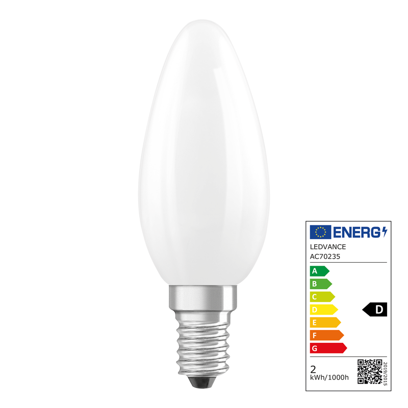 Osram LED Star Retrofit Classic B E14 240V 1.8W 250lm WW