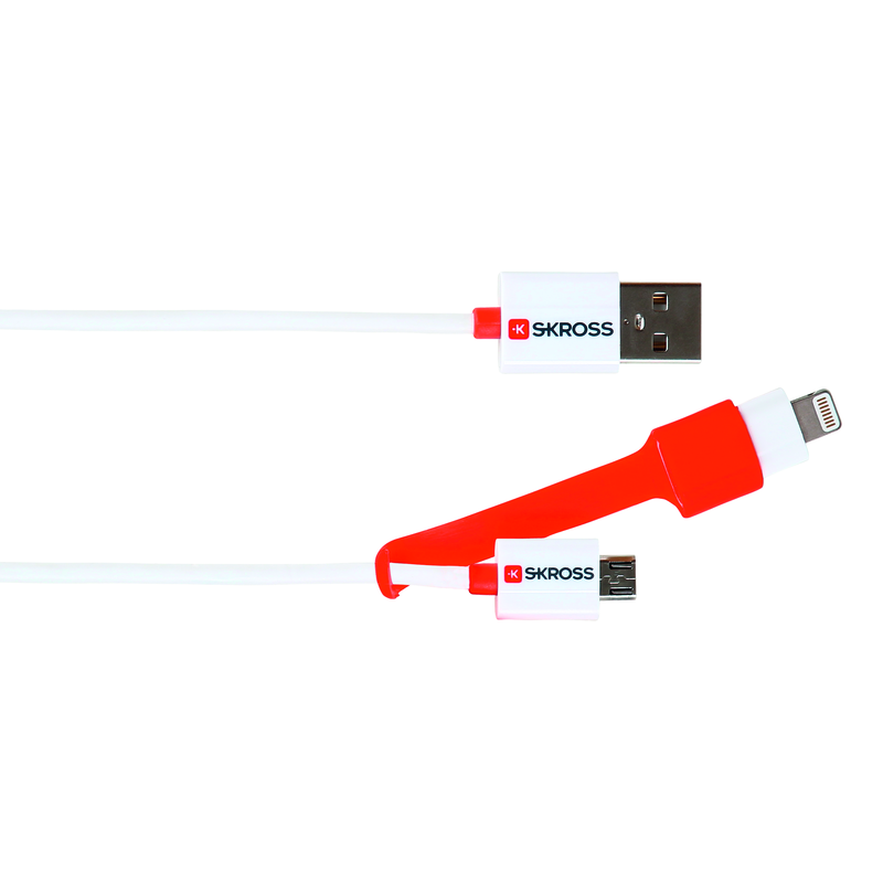 SKROSS Cavo CHARGE'N SYNC Micro USB + Connettore Lightning 1m 5V/2.4A bi