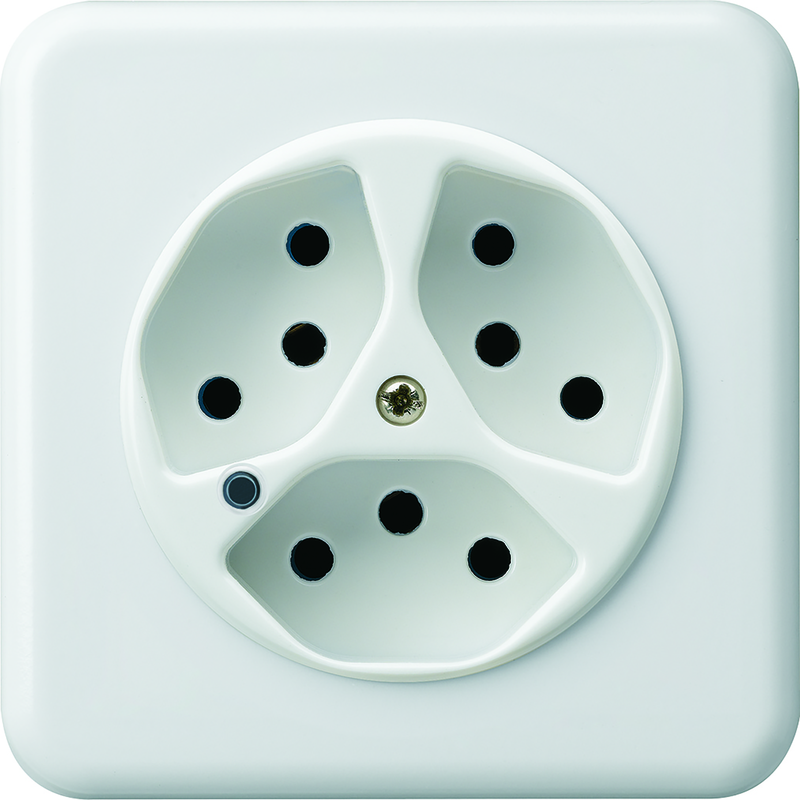 BASICO UP-Steckdose 3xT13 mit Statusanzeige QuickConnect ws