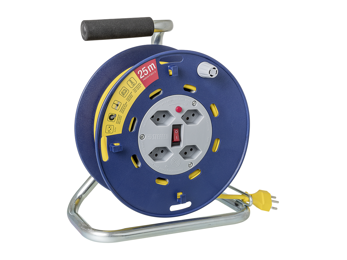 Kunststoff Kabelrolle LOOP 4xT13 Td 3x1mm2 25m bl/gr - A. Steffen AG