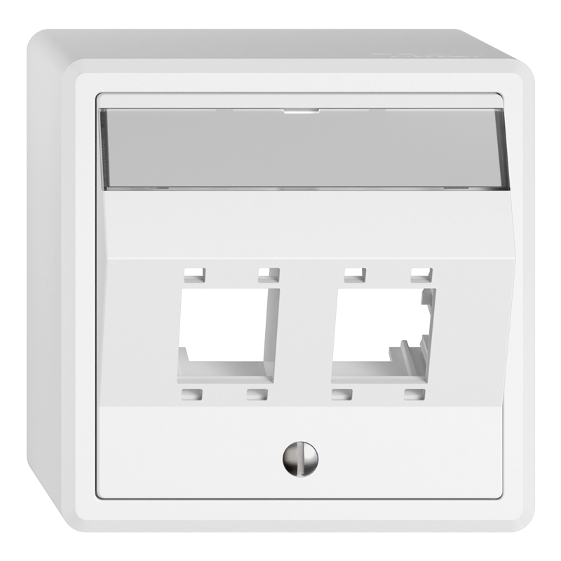 EDIZIO.liv AP EASYNET Abdeckplatte 2xRJ45 mit Schrägauslass ws