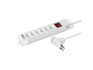 Steckdosenleiste VARIABL 6xT13 3m mit Schalter + Dreh-Winkelstecker MISTER T ws
