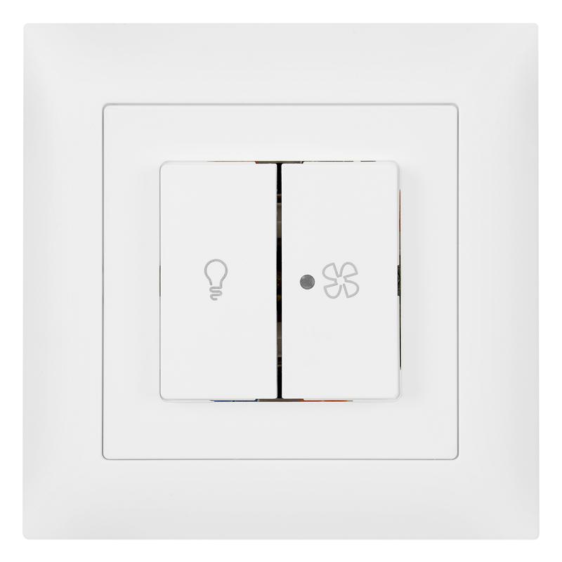 EDIZIOdue Interruttore doppio da inc. luce e ventilatore SCH1(3+3) bi