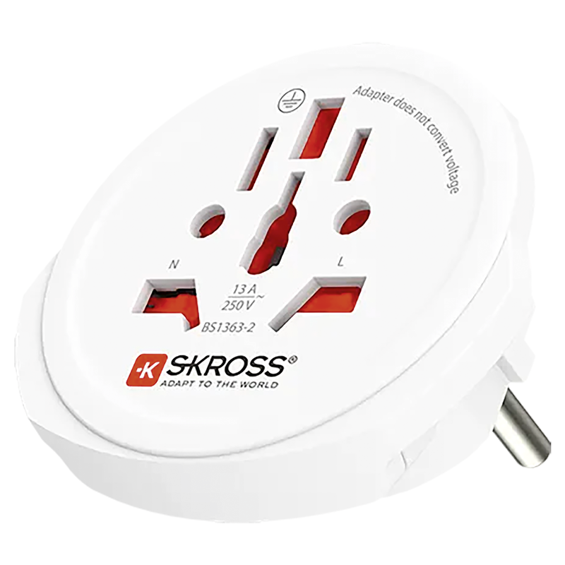 SKROSS Adaptateur de voyage Monde - Europe 3 pôles max. 16A bl